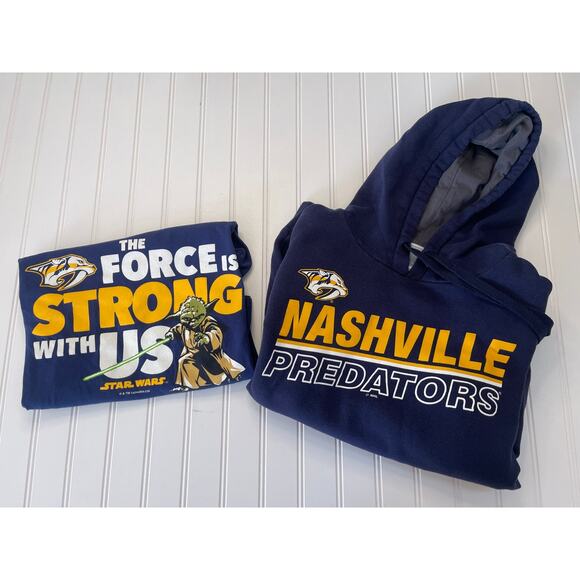 NHL Nashville Predators Star Wars Hoodie T Shirt Bundle - Size Men's Small - Picture 1 of 9